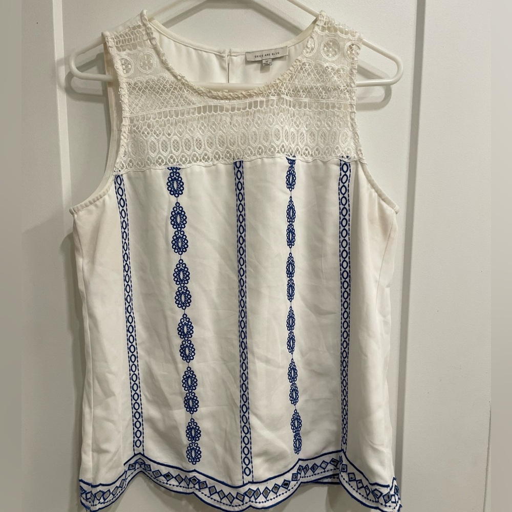 Skies Are Blue Embroidered top